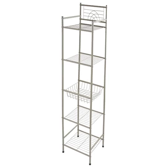 Bath Bliss Satin Nickel Bronze -Tier Storage Shelf